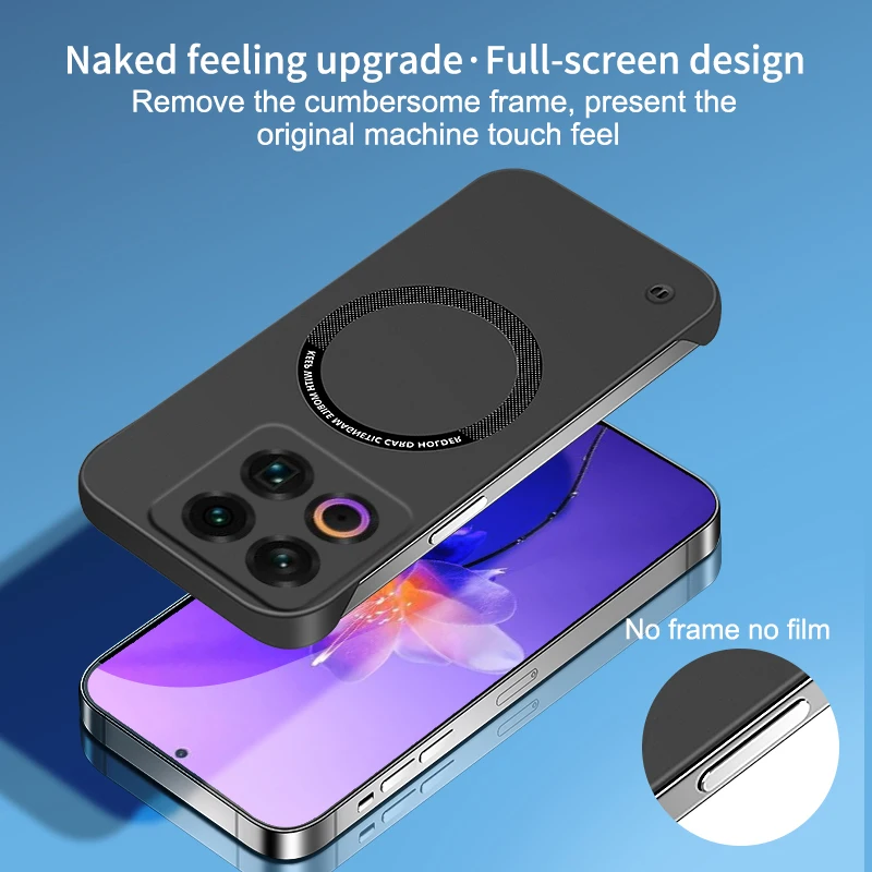 Ultra Thin Magnetic Anti-Fingerprint Frameless Phone Case - Luxury Lightweight Hard Back Cover