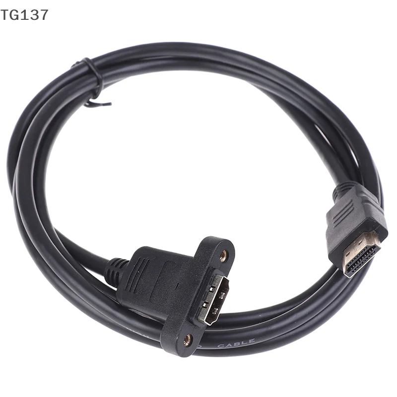 1Pc HDMI 연장 케이블 남성-여성 금도금 나사 패널 마운트 케이블 포함