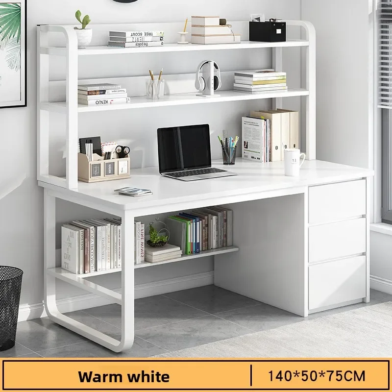 Scrivania semplice per casa con libreria integrata - immagine 3