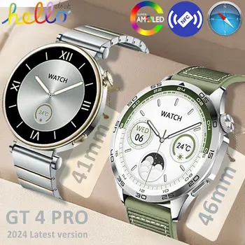 For Huawei GT4 Pro Plus Smartwatch 2024 AMOLED NFC Compass Bluetooth Call IP68 Waterproof Smart Watch Men Women For IOS Android