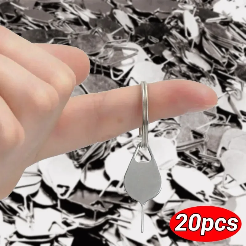 20Pcs Sim Card Tray Removal Eject Pin Key Tool Ago Aperto In Acciaio Inossidabile Per Iphone Samsung Xiaomi Smartphone Simcard Vassoio Pin