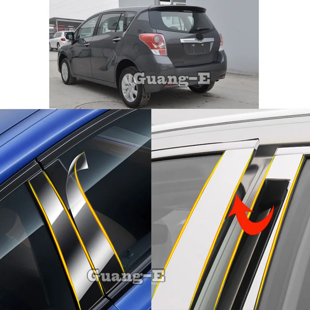 Car Tpu/Glossy Mirror Pillar Post Cover Per Toyota Verso Ez 2011 2012 2013 2014 2015 Door Trim Window Molding Stickers Plate