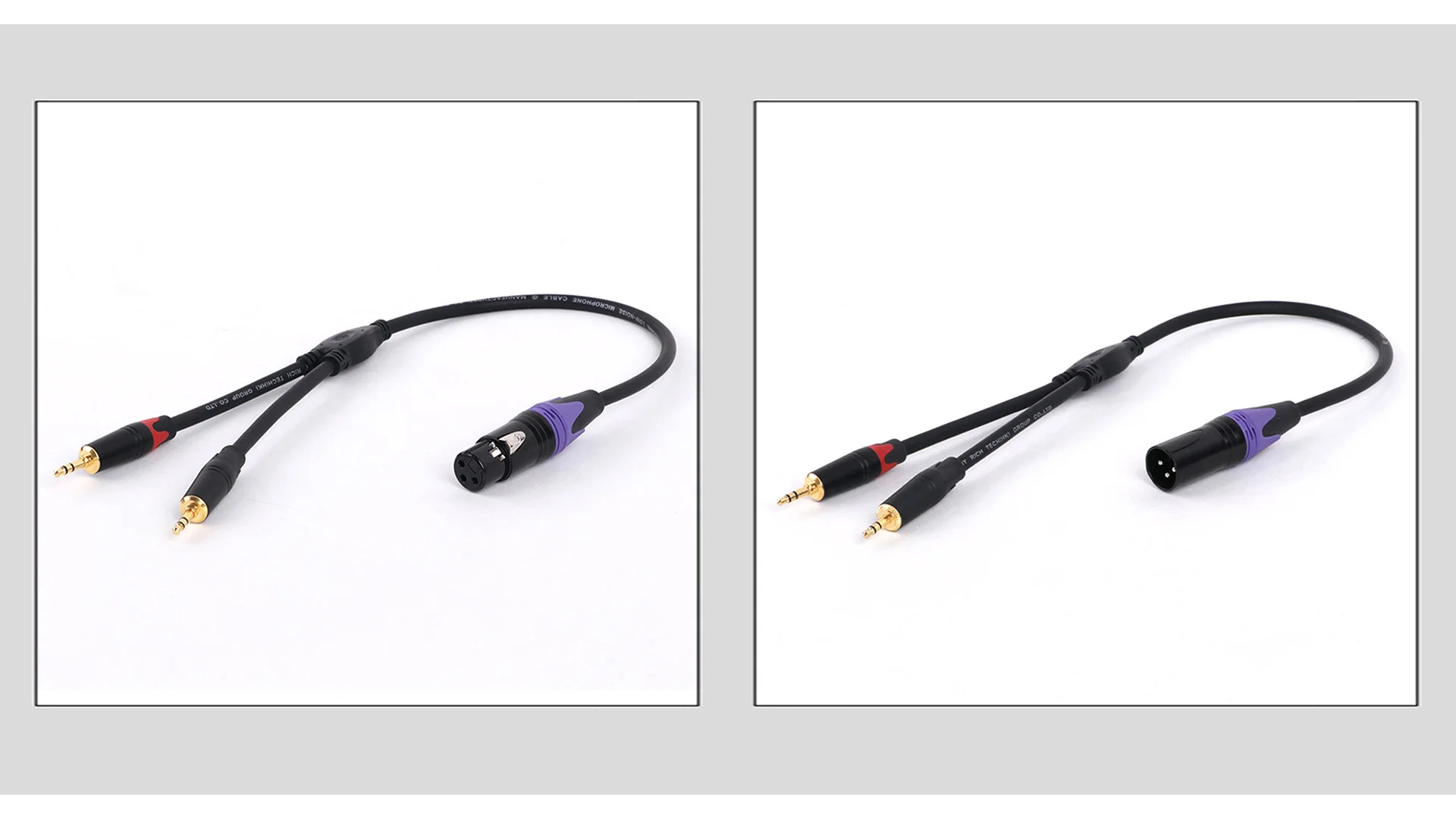 Guerguo 0,3 m 0,5 m 3-poliges xlr-Buchse/Stecker auf zwei 3,5-mm-Stereo-Stecker und-Splitter-Mikrofon kabel für Mixer-Lautsprecher verstärker – Detail 11
