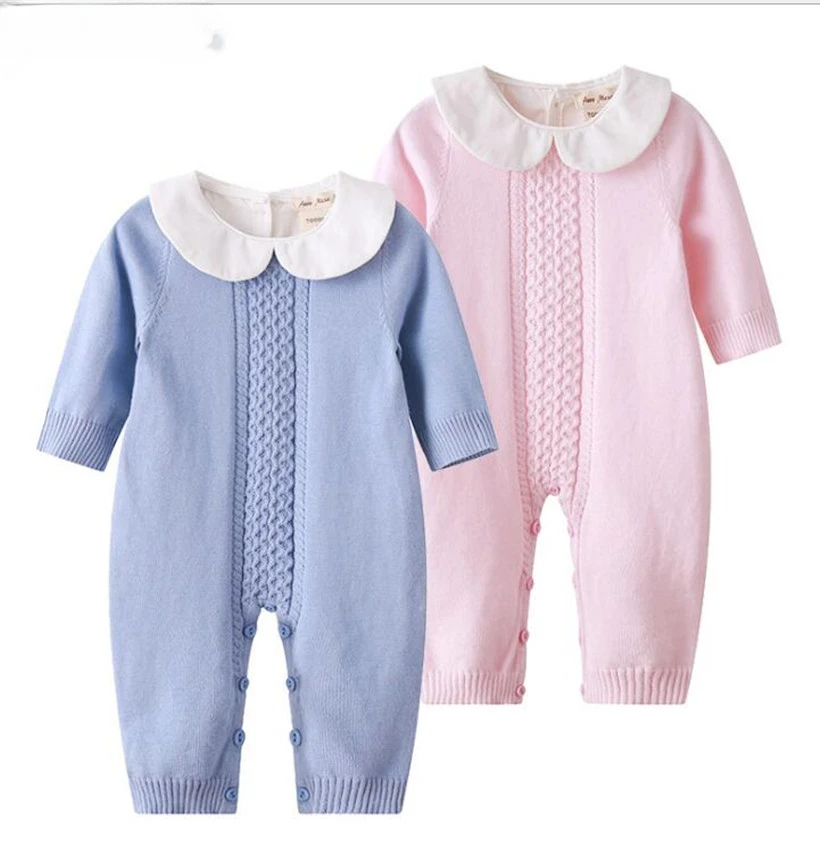 

Knitted Romper Autumn Newborn Knitting Baby Clothes Woolen Long-sleeve Infant Baby Jumpsuit Overalls Baby Boys Girls Romper