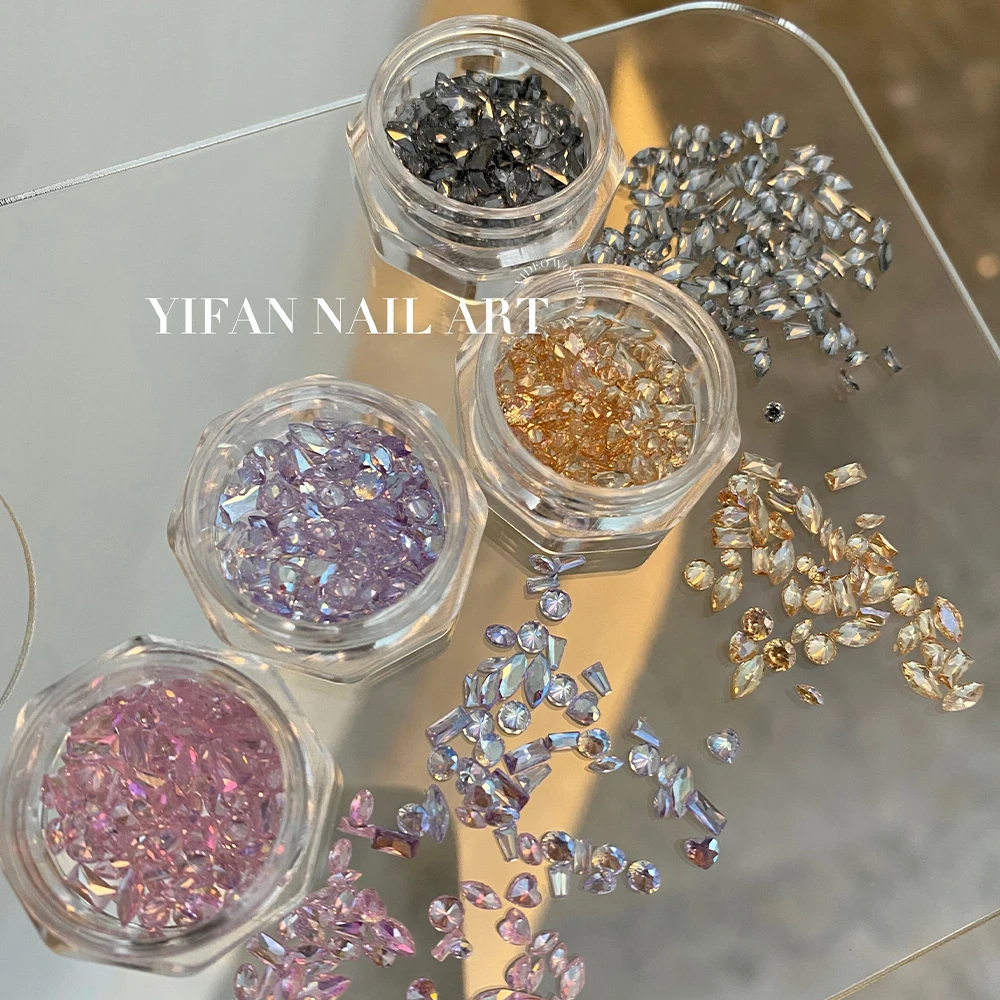 

Fashion Ice Penetration Nail Accessories Luxurious Shimmering Rhinestone Design Irregular Shape DIY Jewelry Decorations Parts