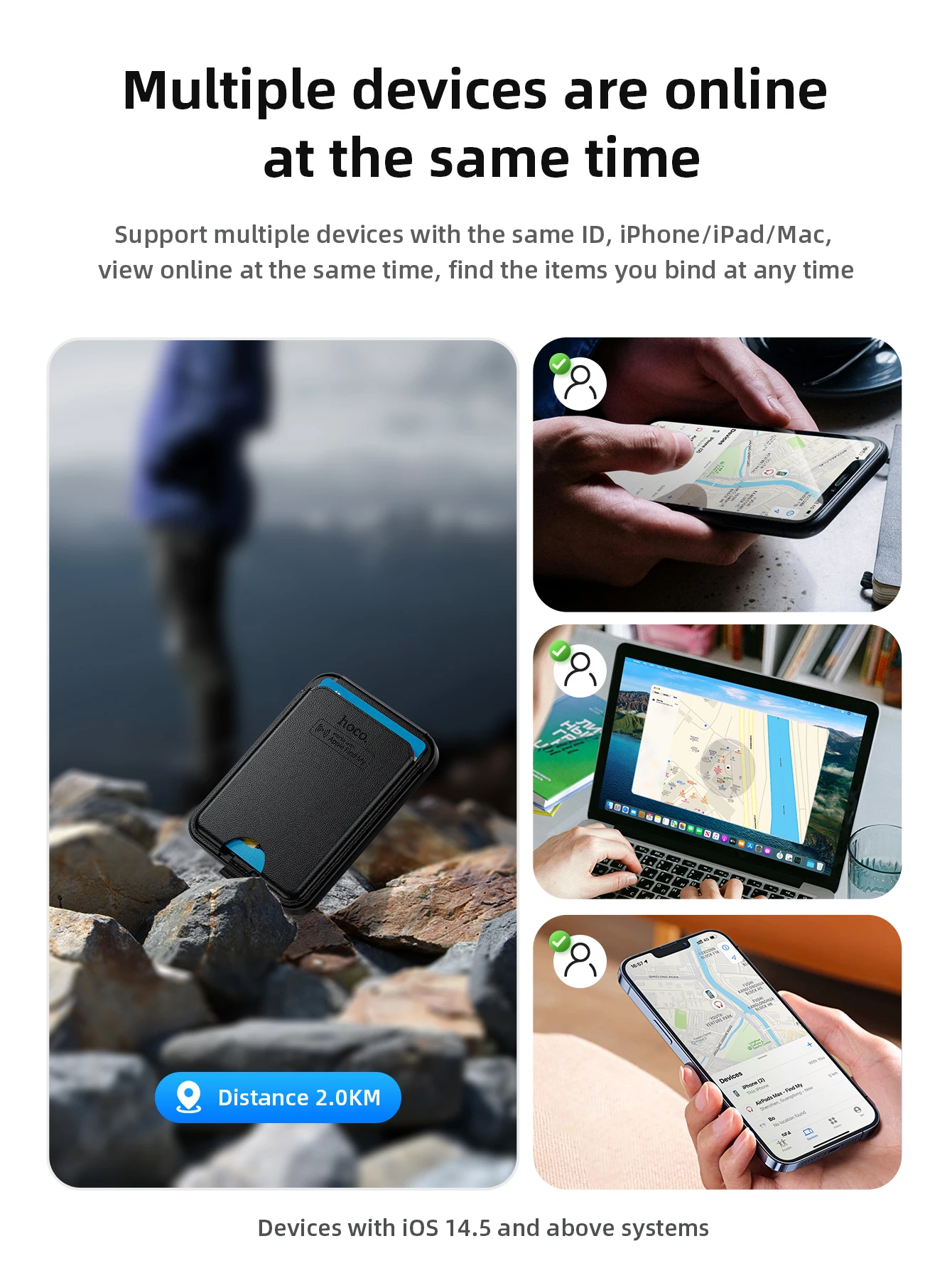 HOCO E91I Smart Magnetic Wallet Tracker (Apple Find My)