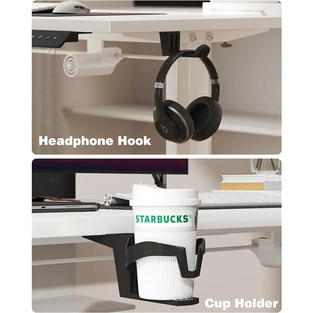 A motorized cup holder with ergonomic adjustable height changes on it, designed for holding headphones.