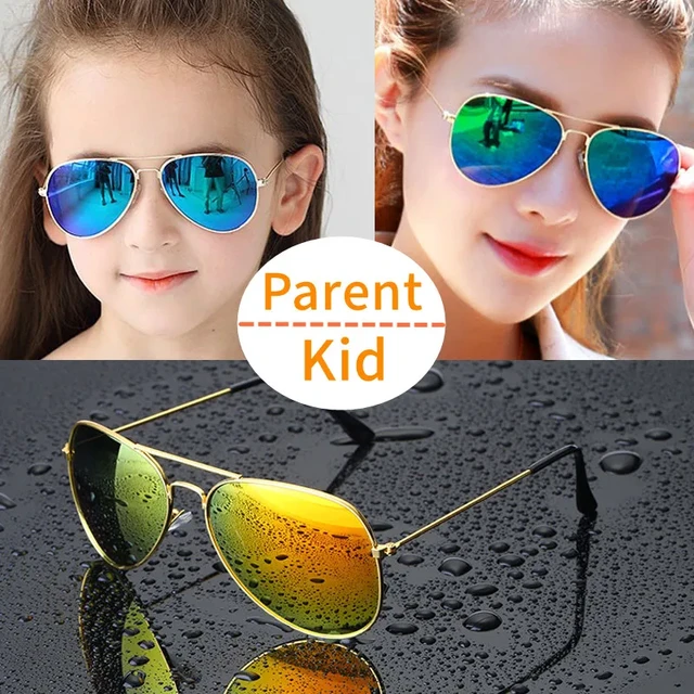 Parent-child Round Frame Sunglasses Kids Adults Vintage UV400 Shades  Eyewear Unisex Children Outdoor Travel Pilot Sun Glasses - AliExpress