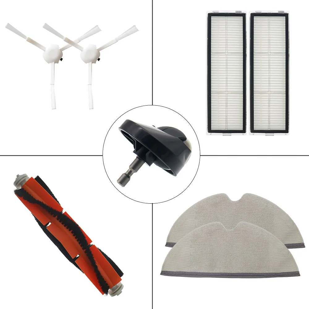 For Xiaomi Mijia 1C 2C 1T MI Robot Vacuum-Mop STYTJ01ZHM Dreame F9 Roller Brush Hepa Filter Mop Robot Vacuum Cleaner Parts electrically controlled water tank clean rag mop cloth parts for xiaomi mijia 1c stytj01zhm robot vacuum cleaner accessories