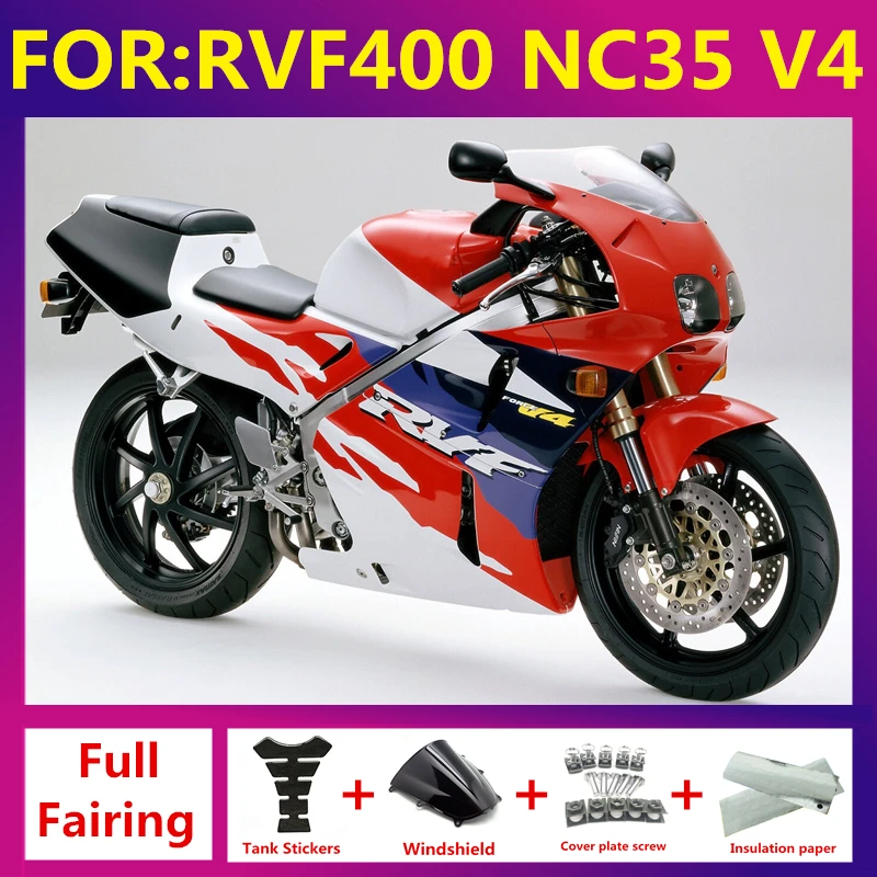 

Motorcycle Fairing Body Kit Plastic For HONDA RVF400 NC35 1994-1996 Accessories Full fairings kits Bodywork set red white