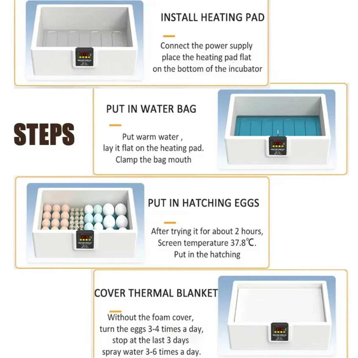 Egg Incubator USB Thermostatic Incubator Manual Turnover Poultry Bionic Waterbed All-in-One Machine