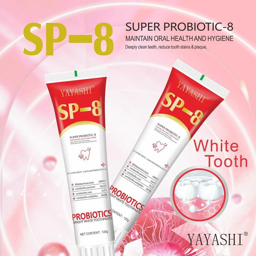 SP-8 Whitening Toothpaste Probiotic Tooth Cleaner Removal Plaque Stain Reduce Yellow Oral Clean Dental Whitening