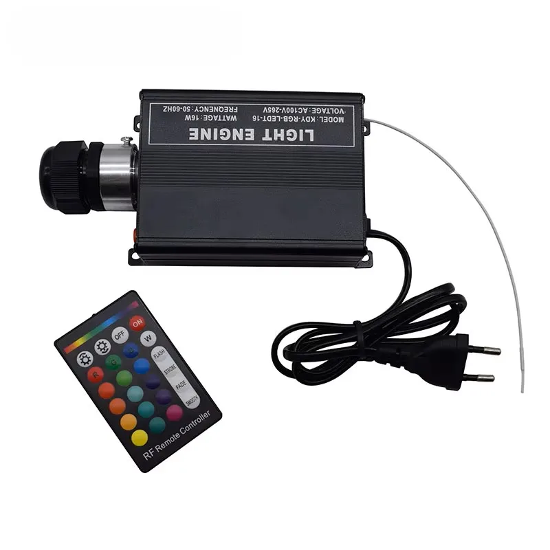 High Brightness RGB LED lighting 16W Fiber Optic Light Engine With 24key RF Remote Controller 1X fiber optic lamp