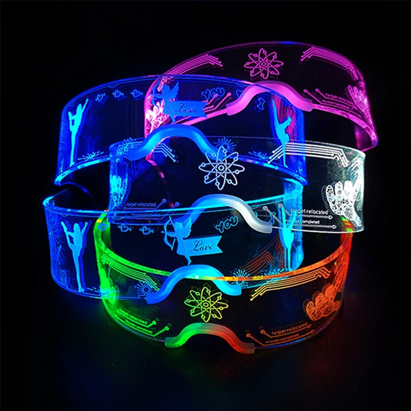 2.	Colorful LED Glasses Luminous Glasses for Music Bar KTV Glow Party Decoration Christmas Festival Glowing Neon Glasses