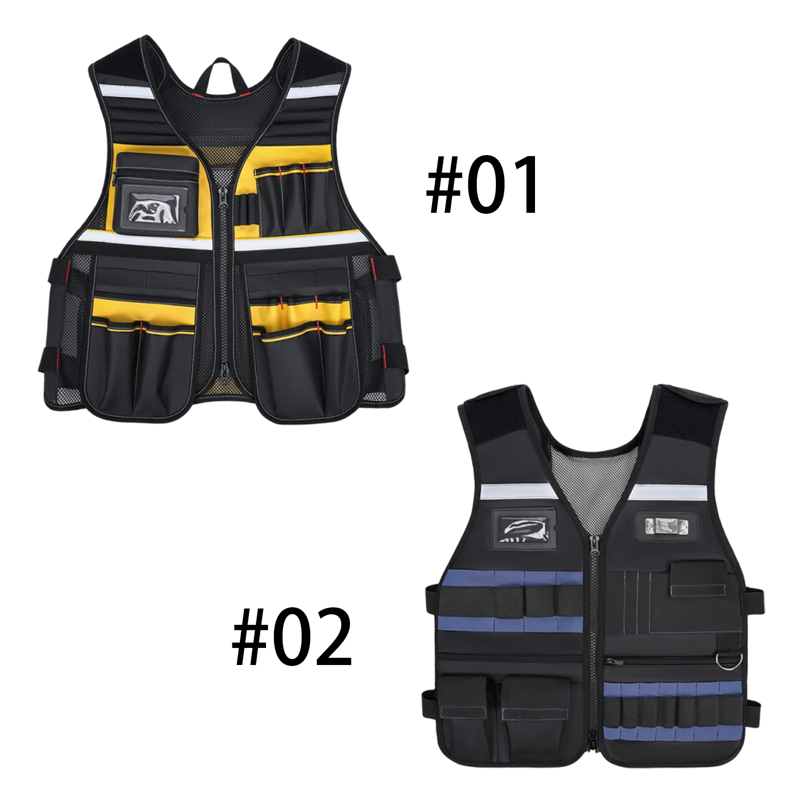 전기 기술자용 다용도 포켓 반사 작업복 반사 안전 조끼 (전기공, 목수, 건설 작업자용)