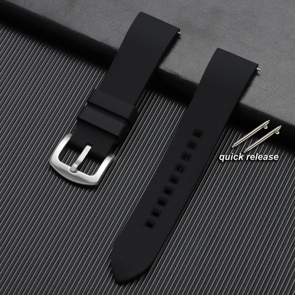 Quick Release Waterproof Silicone Sports Watchband - Soft Rubber Strap