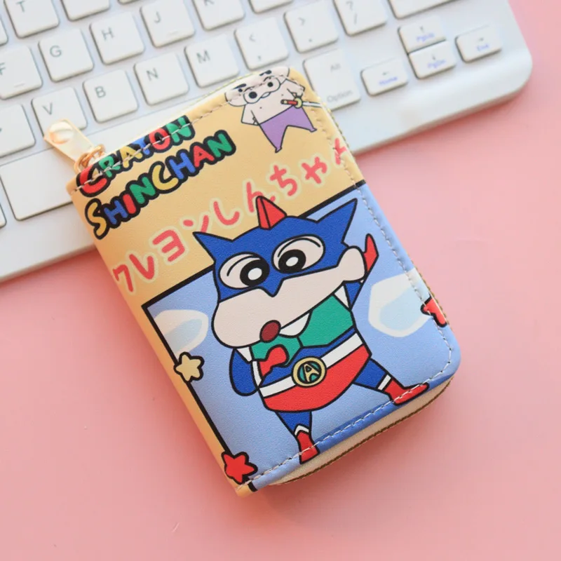 Crayon Shin-chan Cartoon Short Wallet Anime Women Portable Pu