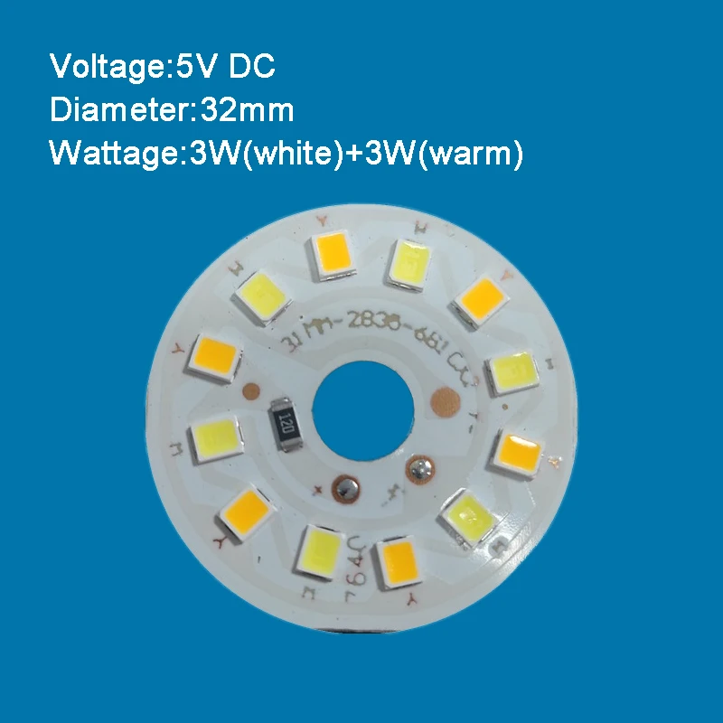 5V 12V Low Voltage SMD Led Chip Tri-color Segmented two-color Lamp Light Board Bulb Round Light Source