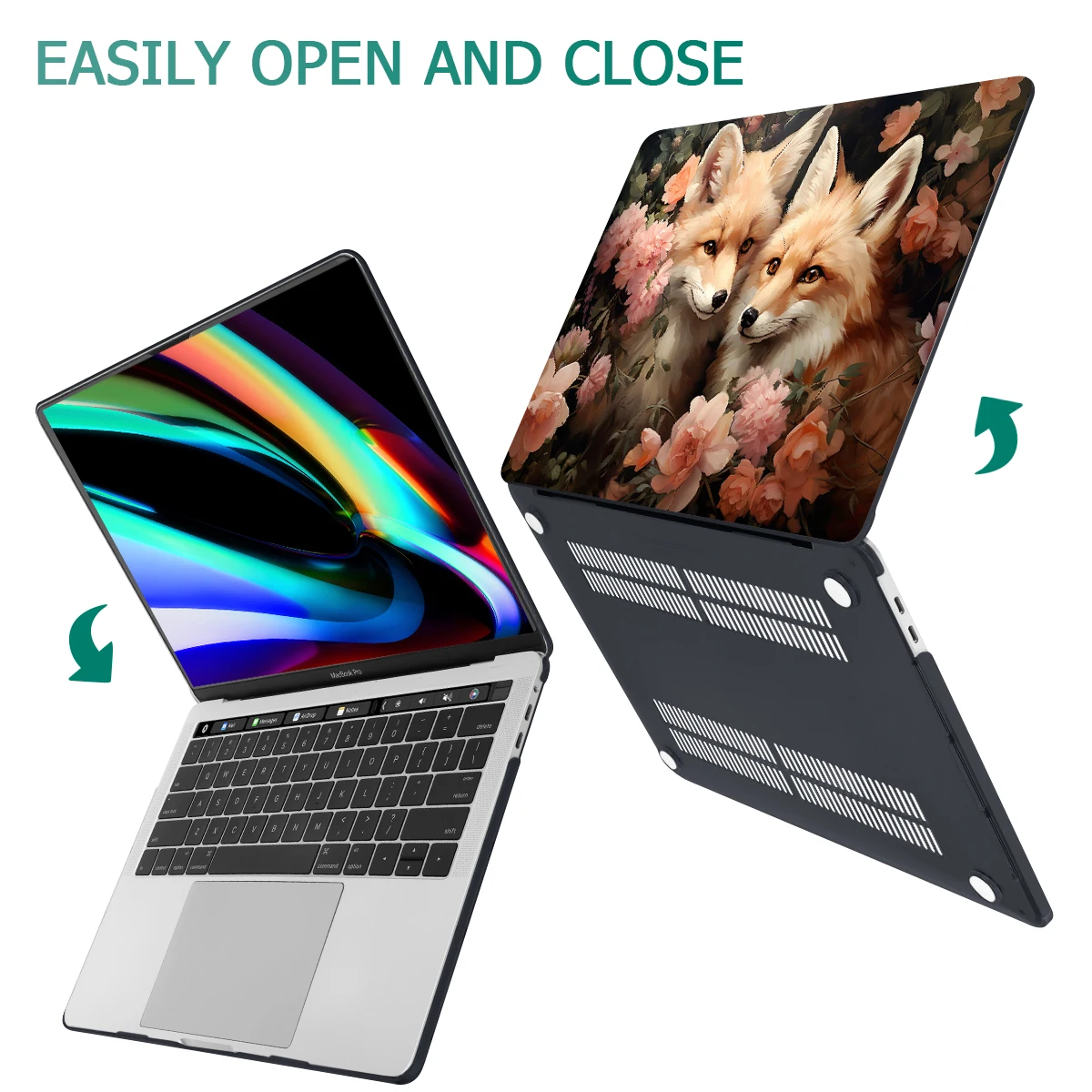 Foxes-estojo Rígido para Macbook Pro 13 A2338 A2251 14 16 m3 A2992 Air 13 15 A2681 A2941 m2 Retina 13.3 A2337 - Imagem 2
