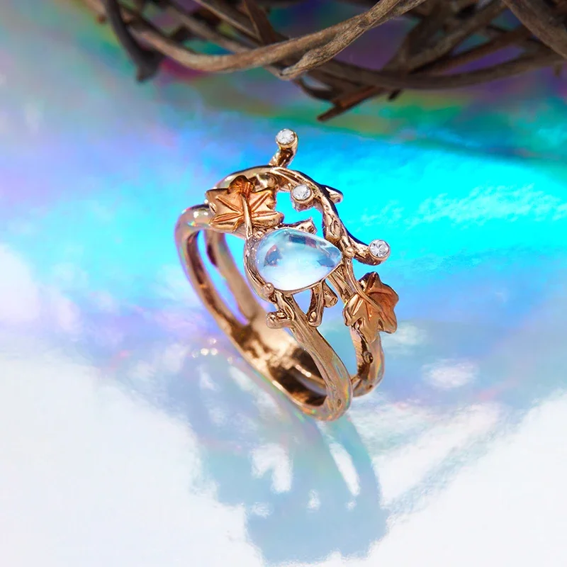 Fashion Retro Exquisite Branch Maple Leaf Ring Women's Creative Holiday Party Valentine's Day Jewelry Accessories Кольцо Женское 2