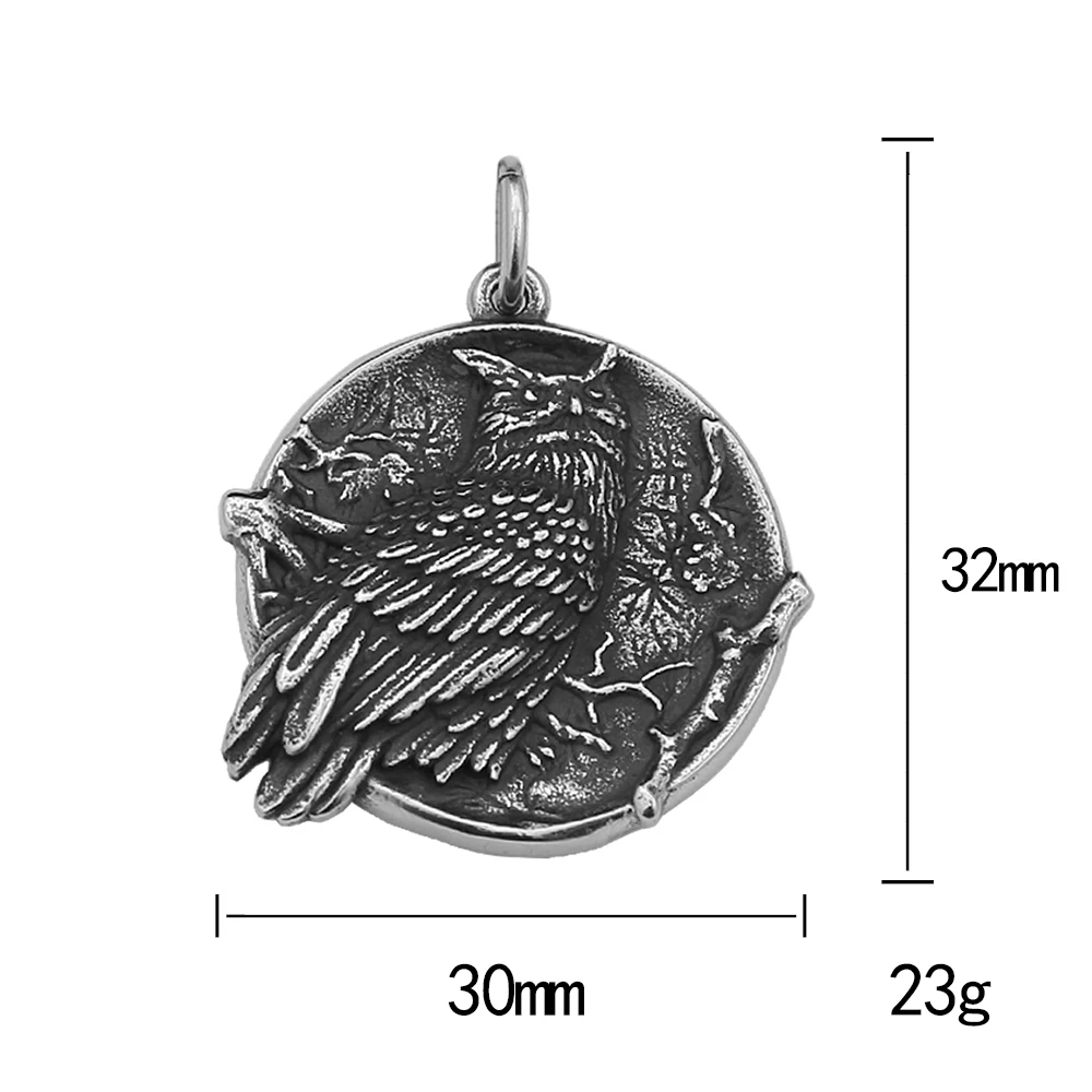 Nordic Vintage Owl Pendant Stainless Steel Viking Animal Necklace For Men Punk Fashion Amulet Jewelry Gifts Dropshipping 6