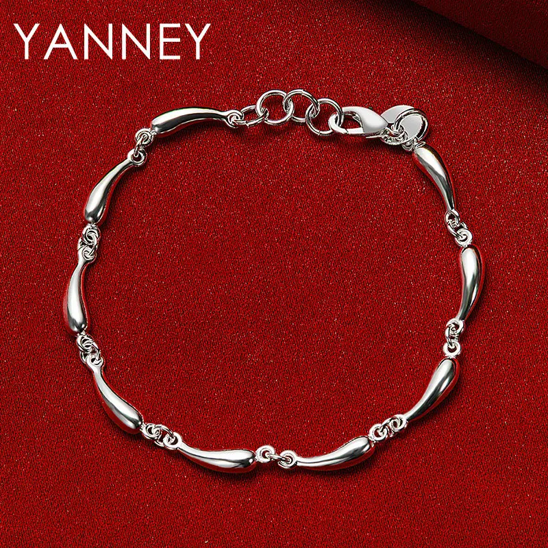 

2024 New 925 Sterling Silver 8 Inches Water Drop Bracelet For Women Men Fashion Wedding Engagement Gifts Jewelry Party