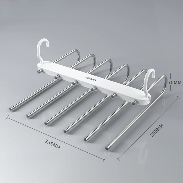 Multi-Funkciós 6 Az 1-Ben 1 Nadrág Fogas A Ruhadarabhoz Állítható Szekrény Szervező Tároló Állvány Nyakkendő Polc - Image 6