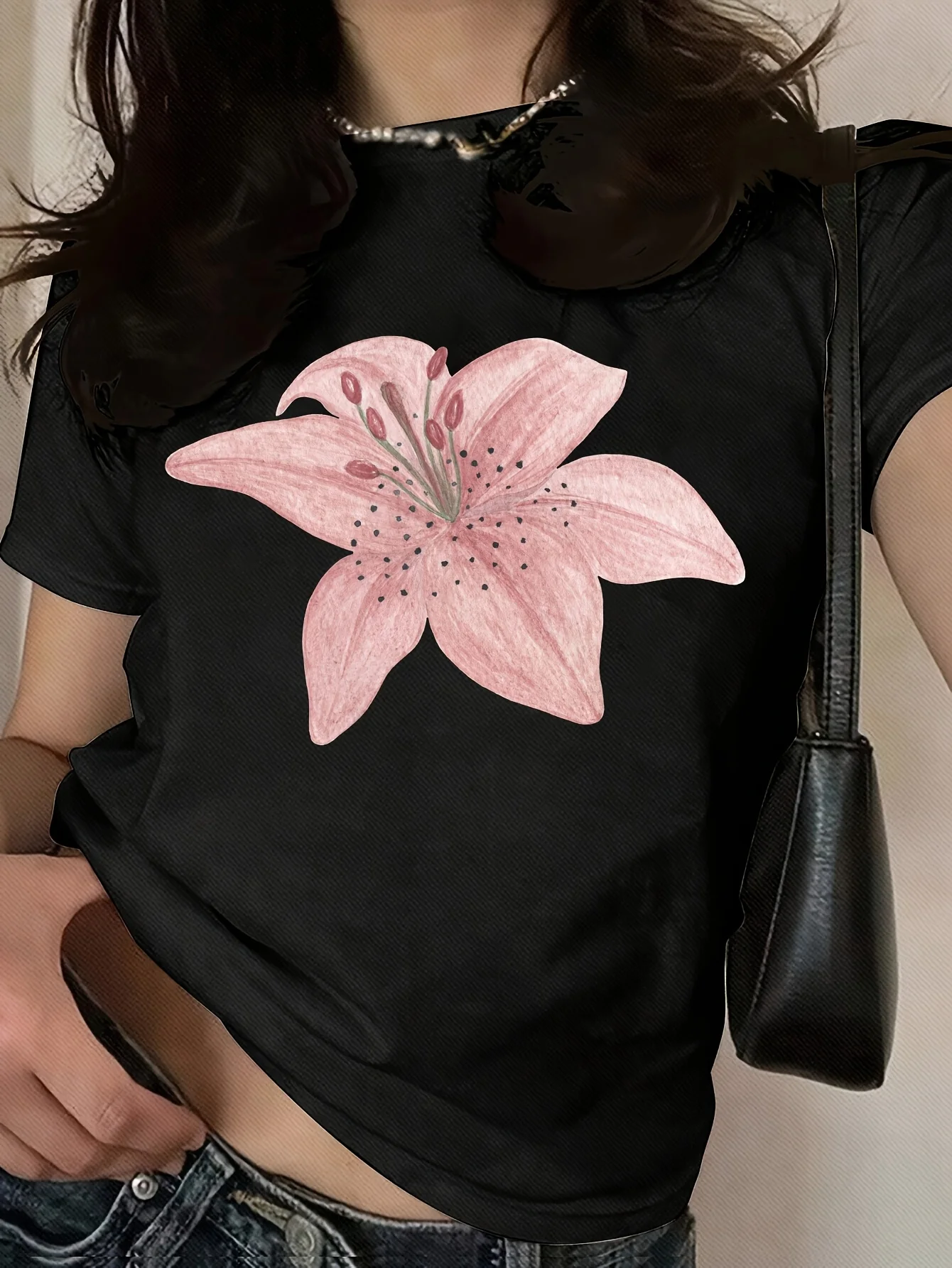 المرأة عادية الأزهار طباعة المرأة Crewneck عادية تي شيرتات قصيرة الاكمام الصيف Harajuku الشارع الشهير بلايز تيز ملابس حريمي