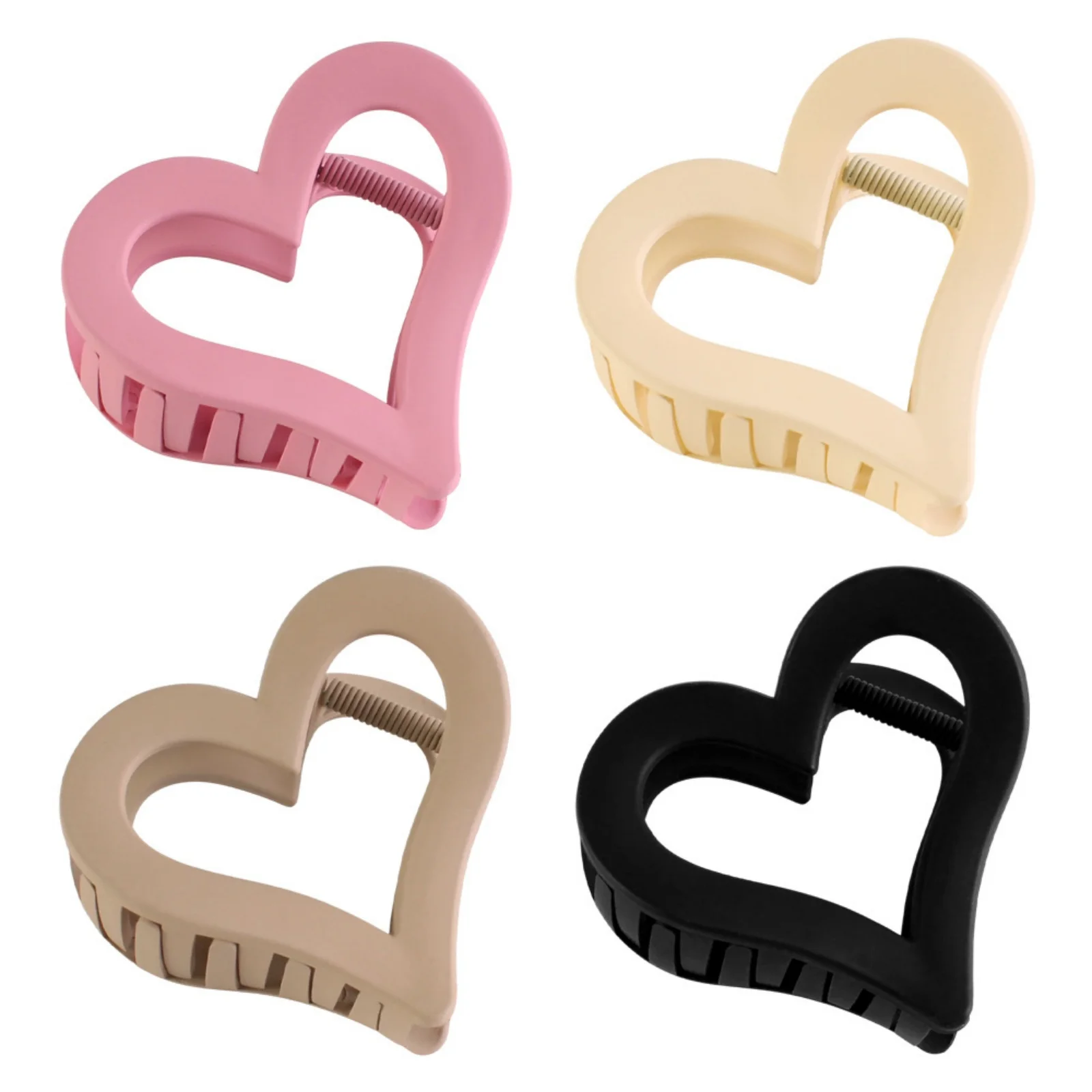 1PC Heart - Shaped Hair Claw Clips Set, Multiple Colors, Cute Hair Accessories For Women