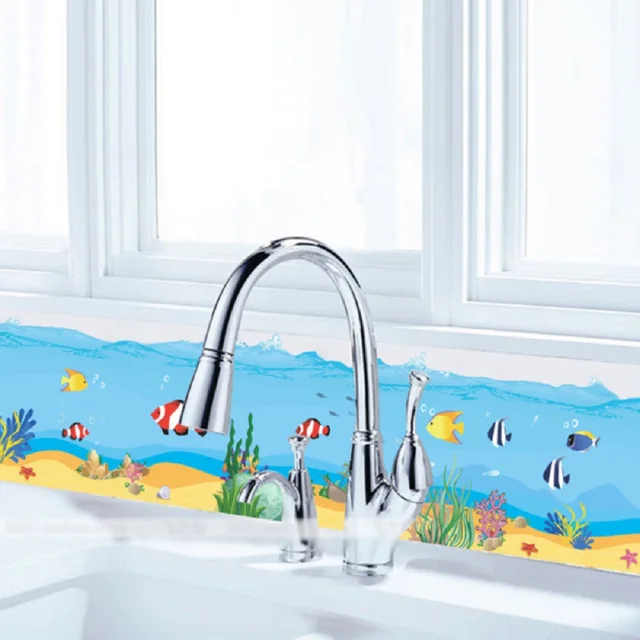 화려한 수중 세계가 부끄없게 밝히는 수중 세계 만화 물고기 스커트 벽 스티커