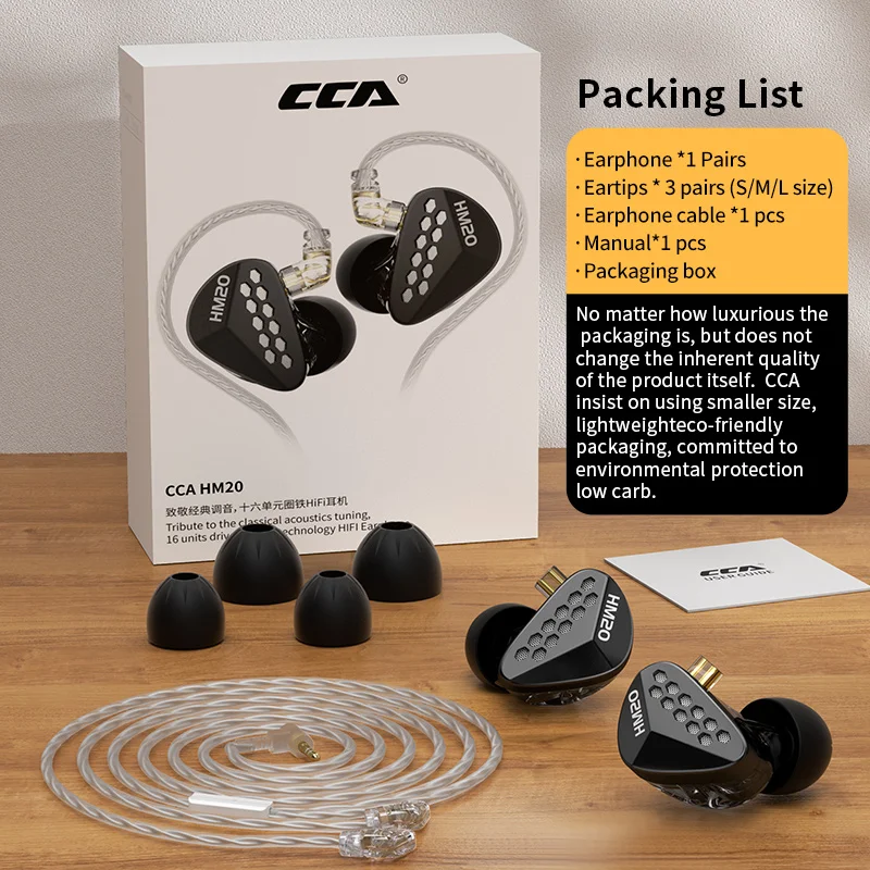 Cca hm20 technologia hibrida 1dd + 7ba alta fidelidade ޴,  