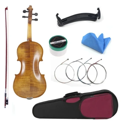4/4 Size With Case Bow Strings For Beginner Students Solid Wood Electric Violin