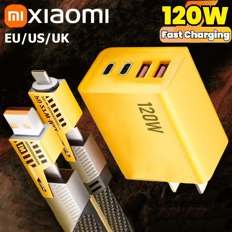 Xiaomi 120W Fast Charger Type-C Quick Charging 3.0 USB Charger Adapter PD USB Charging For iPhone Samsung USB Charger Adapter