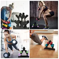 2Pcs Dumbbell Bracket Stable Tripod Design Non Slip Dumbbell Storage Stand Floor Protection Fitness Equipment Accessories