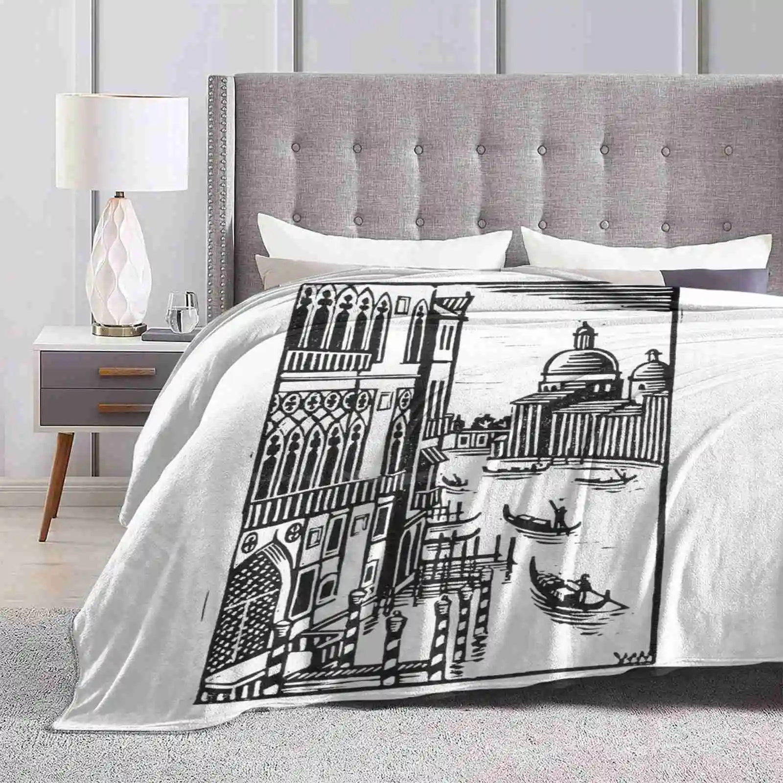 Venezia Best Seller Room Coperta Di Flanella Per Uso Domestico Venezia Italia Venezia Gondola Travel Canal Retro Vintage