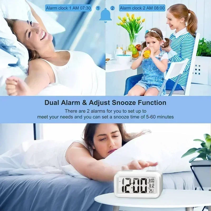 LED Alarm Clock Multifunctional Smart Desktop for Students and Children Simple Luminous Digital Desk Timer