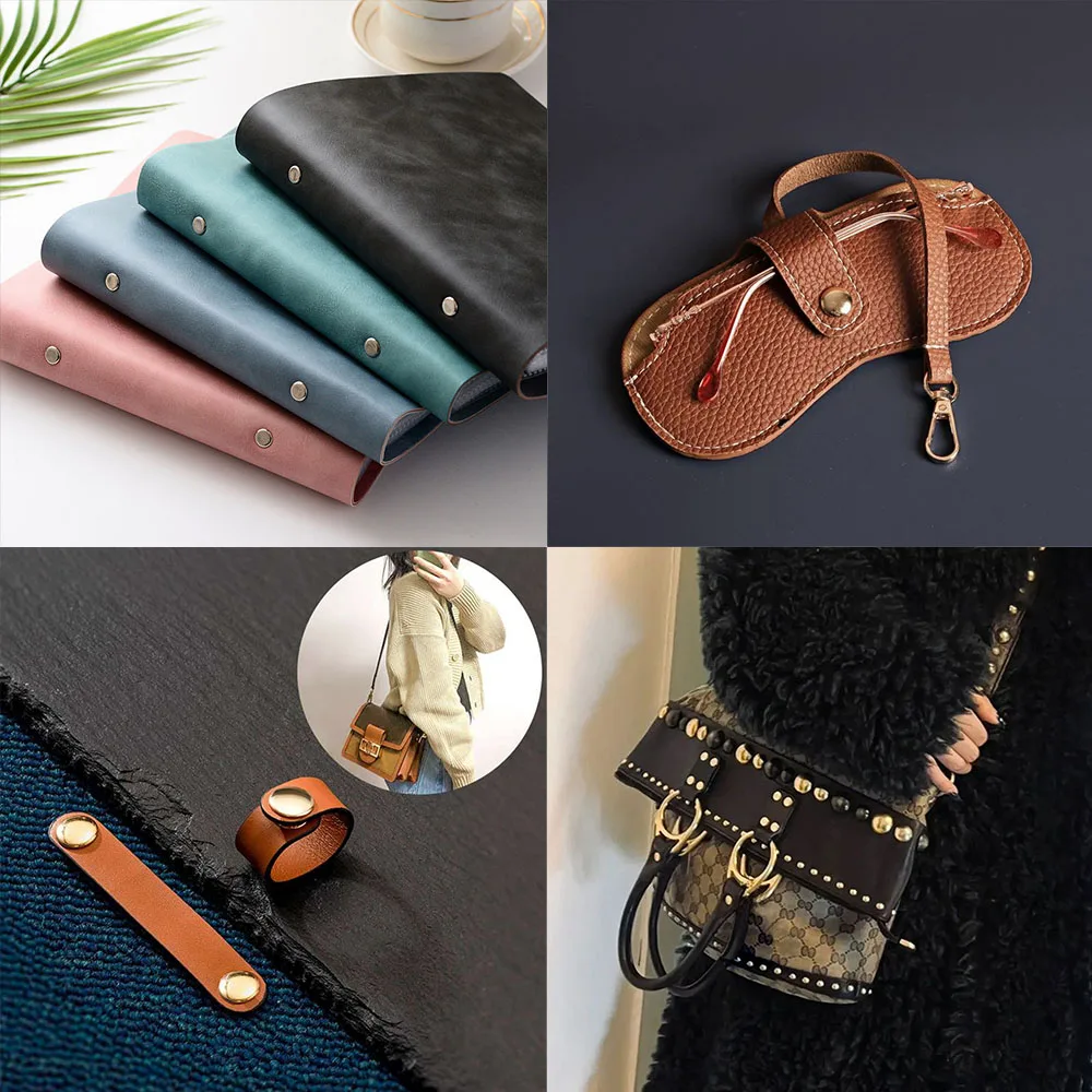 Kit 70 Rebites De Couro Com Strass - Para Artesanato E Reparos