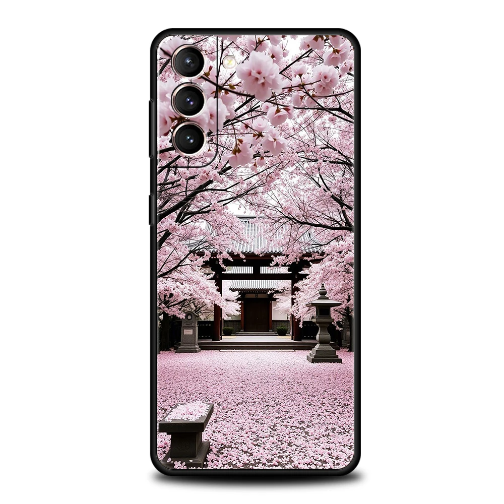 Japanese Temple & Cherry Blossoms Phone Case - Soft TPU