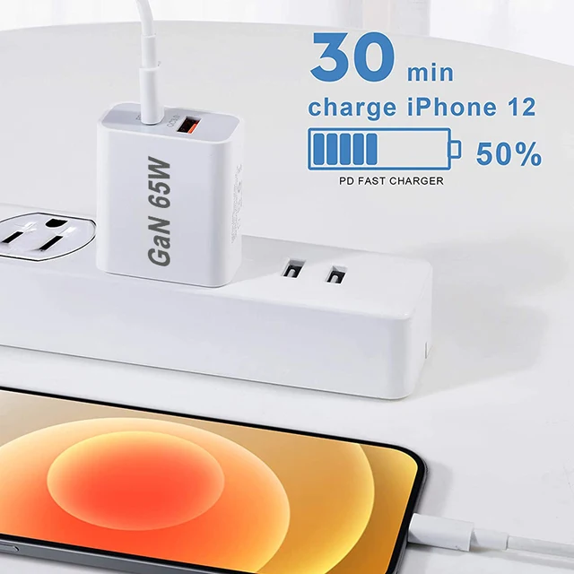 USB-C Quick Charging Plug AU EU UK US 65W PD Charger USB For iPhone 14 Xiaomi HUAWEI Samsung Fast Charge block 6