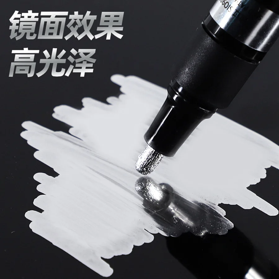 

Mirror Pen Model DIY High Gloss Chrome Plated Silver Marker Reflective Hand Mold Metal Paint Signature Graffiti Leather Marking