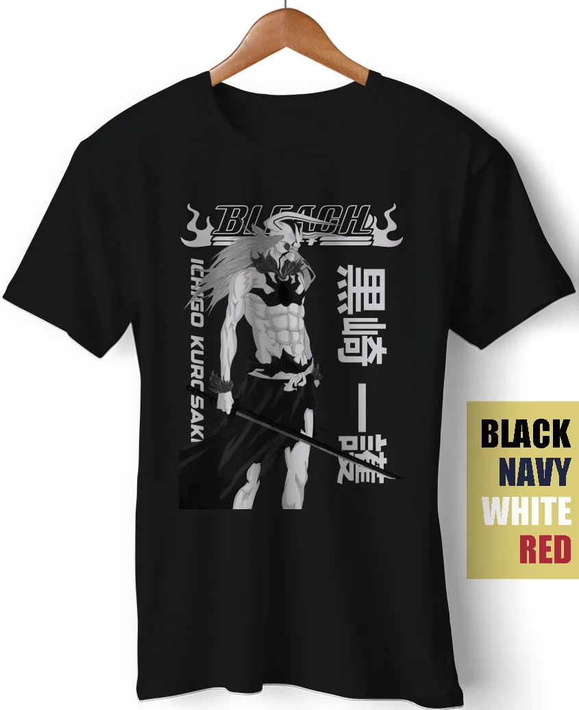 Ichigo Kurosaki Hollow Bankai Bleach Anime Manga Kenpachi Divertente Regalo T-Shirt Maniche Lunghe