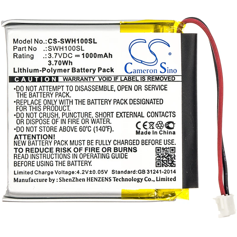 Batteria Cameron Sino 1000Mah Lis1662Hnpc Per Sony Wh-1000Xm3, Wh-1000Xm4, Wh-Ch710N/B, Wh-Xb900, Wh-Xb900N