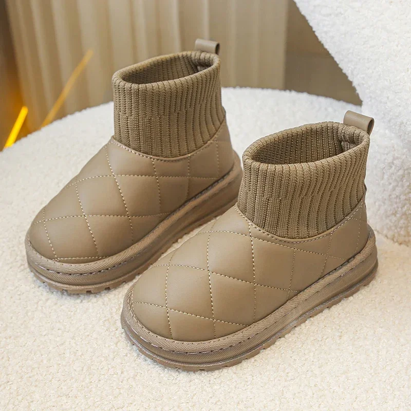 Cotton Plush Kids Snow Boots for Autumn Winter