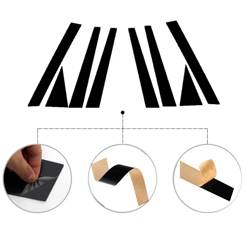 Glossy Black For Jaguar XF X260 XE X760 2015 2016-2023 Polished Pillar Posts Car Window Trim Cover BC Column Stickers