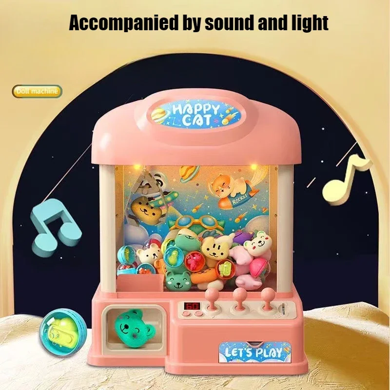 Children's Claw Machine Small Household Coin Clip Toy Machine Boys and Girls Mini Game Equipment Vending Machine Grab Prize Toys 2
