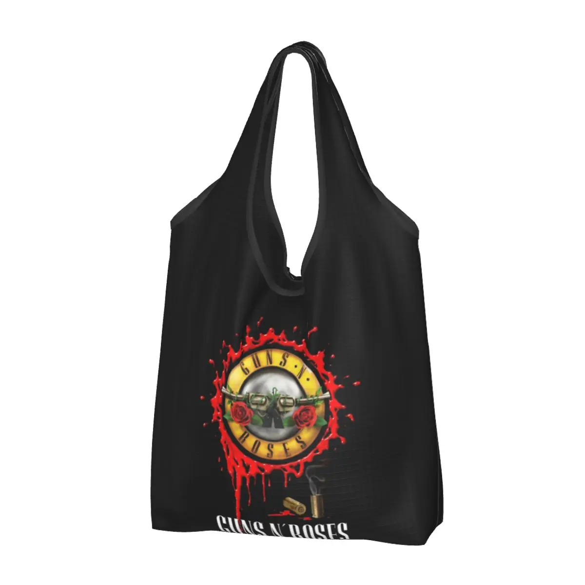 

Guns N Roses Bullet сумки для покупок с логотипом многоразовые продуктовые эко-сумки большой емкости 80-х мешки для переработки камней моющиеся сумки