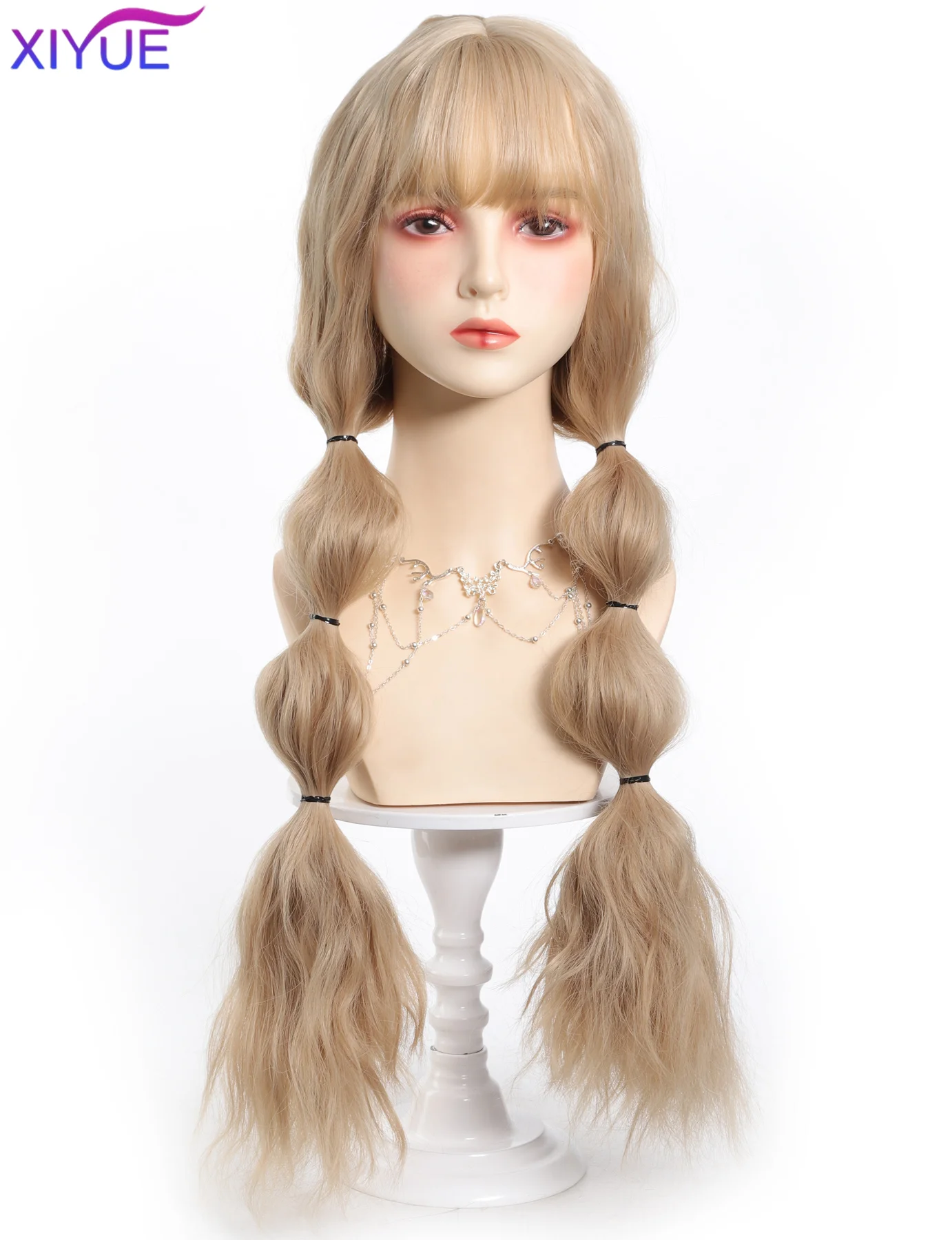 Halloween Cosplay Wigs With47 Extra Long Curly Hair with Bangs Cosplay Party Lolita Synthetic Wigs Heat Resistant Fiber Women's