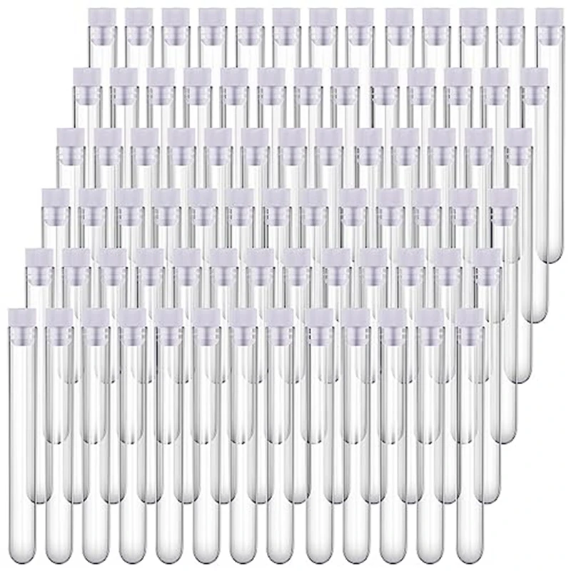 

200 Piece Test Tubes Durable In Use 12 X 100Mm 12 Ml Plastic Tubes With Caps Candy Tubes Test Lab Tubes For Scientific