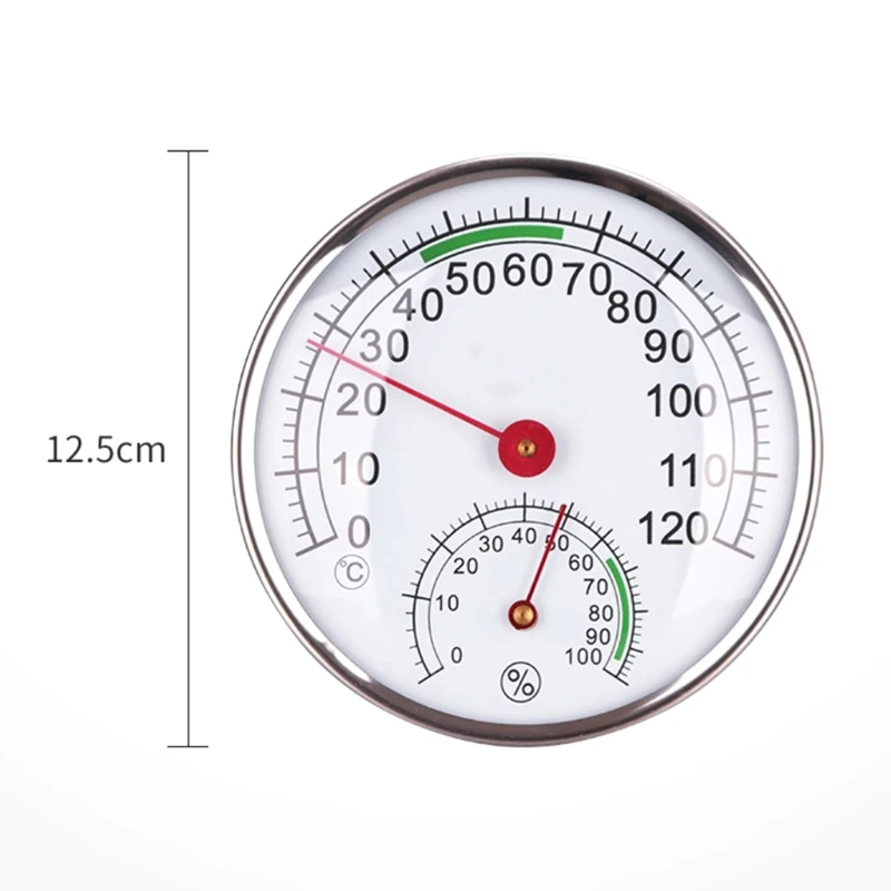 Stainless Steel Thermometer Hygrometer for Sauna Room Temperature