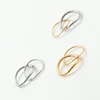 New Simple High End PVD Non Tarnish Double -layer Gold Silver Color Ring Stainless Steel Ring for Women 2